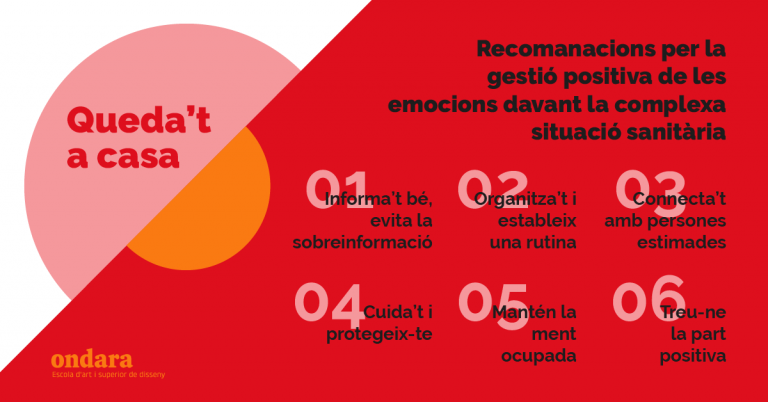 recomanacions per gestionar les emocions davant la situacio sanitaria